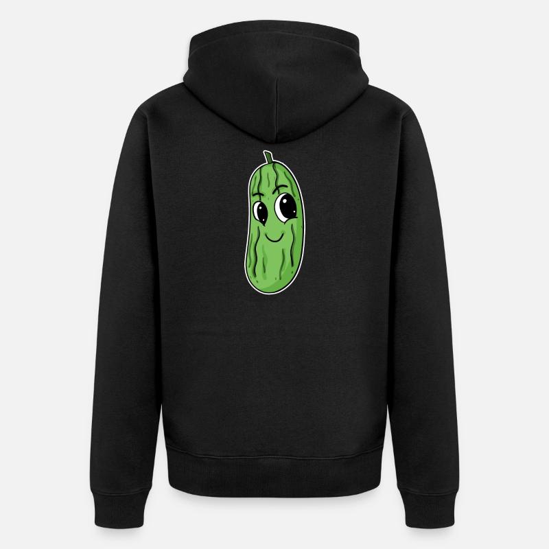 Motif de concombre - Veste à capuche bio Premium Unisexe - noir