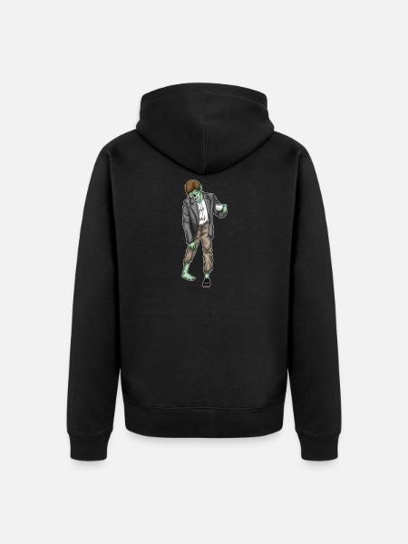Zombie Halloween Coffee - Unisex Premium Organic Zip Hoodie - black