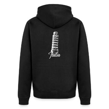 Italie tour penchée de pise icône d’illustration - Veste à capuche bio Premium Unisexe - noir - Dos - Nico (187cm)