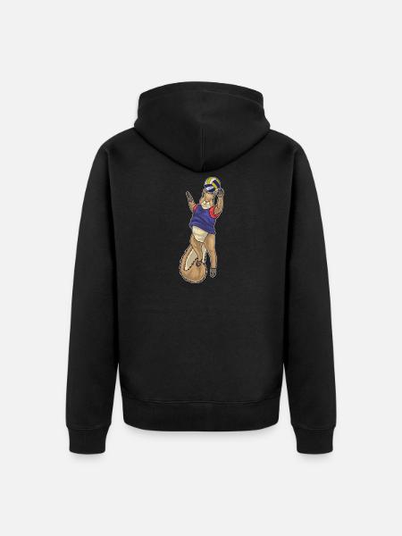 Squirrel Volleyball Player Volleyball - Unisex Premium Organic Zip Hoodie - black