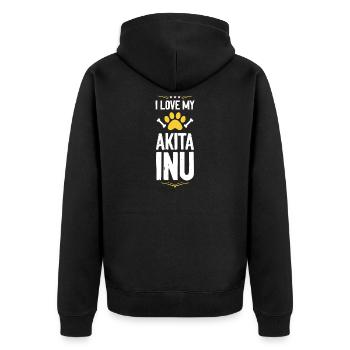 L’amour pour mon Akita Inu - Veste à capuche bio Premium Unisexe - noir - Dos - Nico (187cm)