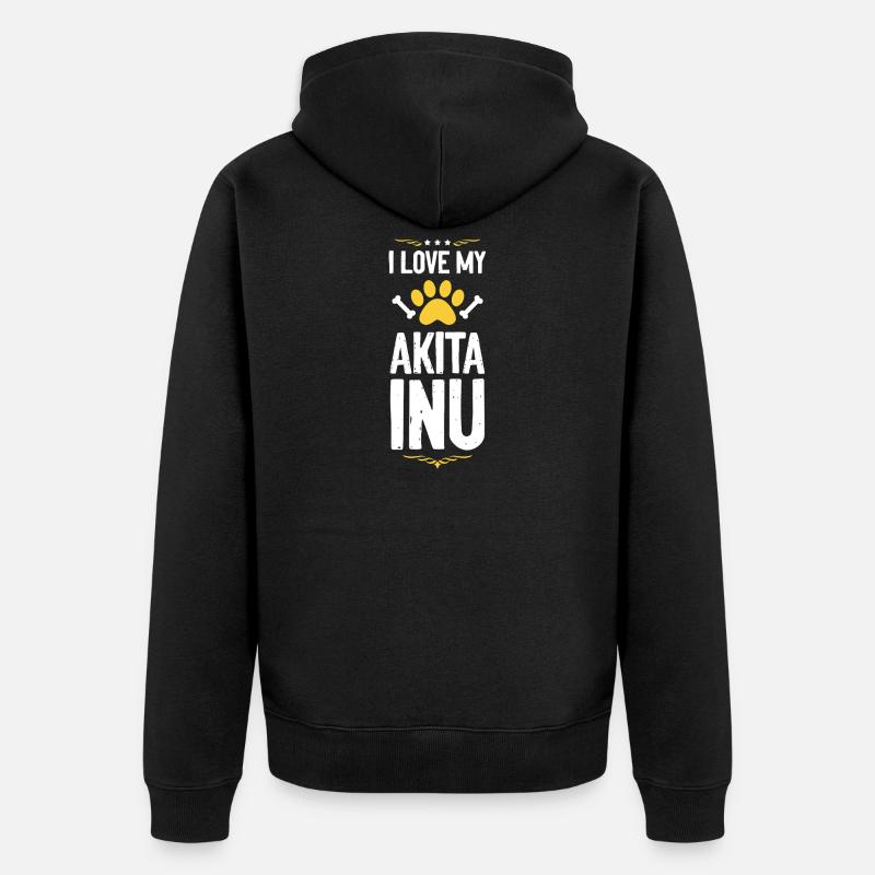 L’amour pour mon Akita Inu - Veste à capuche bio Premium Unisexe - noir