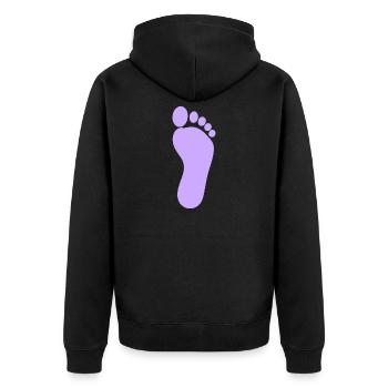 Fuß Füße Fußpflege Podologie Fußpfleger - Unisex Premium Bio Zip Hoodie - Schwarz - Hinten - Nico (187cm)