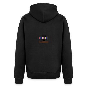 Lieber kunterbunt als kackbraun - Unisex Premium Bio Zip Hoodie - Schwarz - Hinten - Nico (187cm)