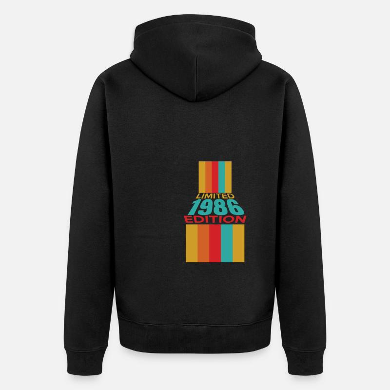 1986 Édition Limitée Birthday Design - Veste à capuche bio Premium Unisexe - noir