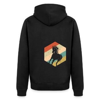 Cheval Vintage Rétro - Veste à capuche bio Premium Unisexe - noir - Dos - Nico (187cm)