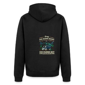 Wohnmobil Urlaub Camping Outdoor - Unisex Premium Bio Zip Hoodie - Schwarz - Hinten - Nico (187cm)