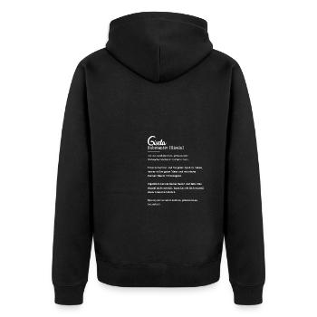 Gisela Substantiv Namensbedeutung Herkunft - Unisex Premium Bio Zip Hoodie - Schwarz - Hinten - Nico (187cm)