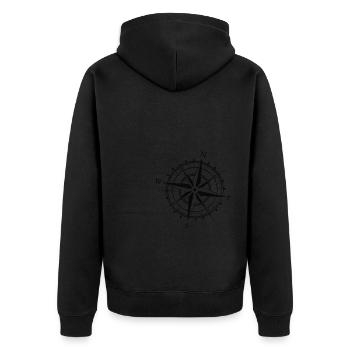 Compass Sailing Sport Yacht Sailing - Unisex Premium Organic Zip Hoodie - black - Back - Nico (187cm)