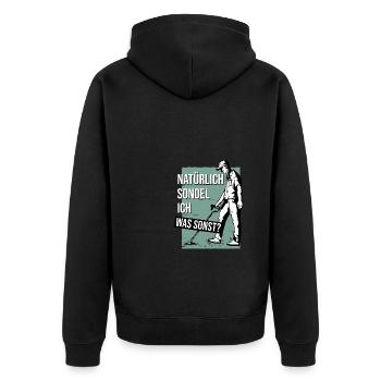 Sondeln Was sonst Sondelgänger Metalldetektor - Unisex Premium Bio Zip Hoodie - Schwarz - Hinten - Nico (187cm)