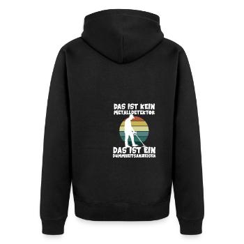 Dummheitsanzeiger Metalldetektor Sondelgänger - Unisex Premium Bio Zip Hoodie - Schwarz - Hinten - Nico (187cm)