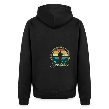 Träume von Sondeln Sondelgänger Metalldetektor - Unisex Premium Bio Zip Hoodie - Schwarz - Hinten - Nico (187cm)