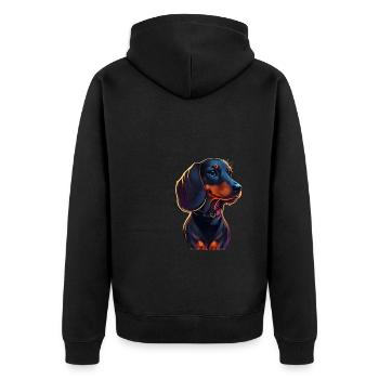 Teckel mignon pour les amoureux des chiens - Veste à capuche bio Premium Unisexe - noir - Dos - Nico (187cm)
