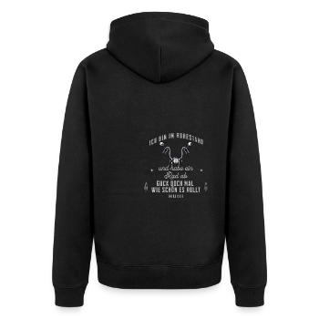 Oma Opa Motorrad Biker Ruhestand Lustiger Spruch - Unisex Premium Bio Zip Hoodie - Schwarz - Hinten - Nico (187cm)