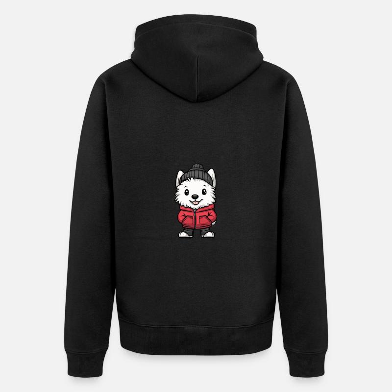 West Highland Terrier Chien Élégant - Veste à capuche bio Premium Unisexe - noir