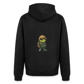 Tortue Hiver - Veste à capuche bio Premium Unisexe - noir - Dos - Nico (187cm)