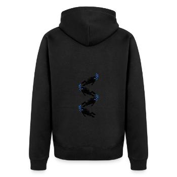 Diving Divers - Unisex Premium Organic Zip Hoodie - black - Back - Nico (187cm)