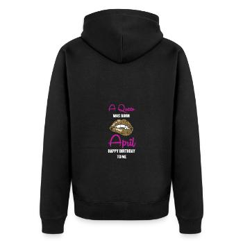 Sternzeichen Widder - Unisex Premium Bio Zip Hoodie - Schwarz - Hinten - Nico (187cm)