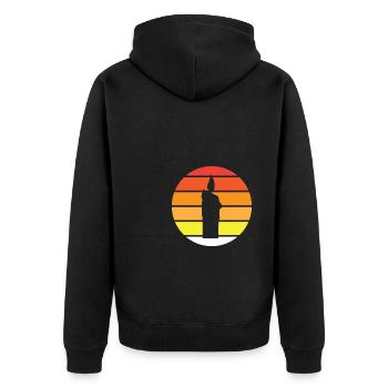 Candle - Circle, Sunset - Unisex Premium Organic Zip Hoodie - black - Back - Nico (187cm)