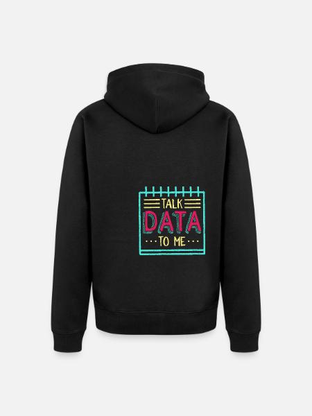 Sprich Daten mit mir - Unisex Premium Bio Zip Hoodie - Schwarz