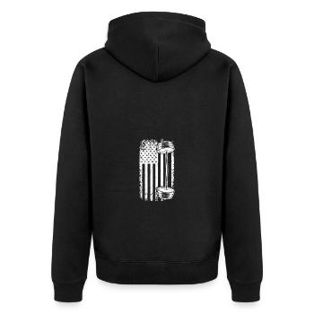 USA Flag Gym - - Veste à capuche bio Premium Unisexe - noir - Dos - Nico (187cm)