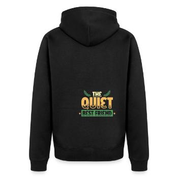 bester freund - Unisex Premium Bio Zip Hoodie - Schwarz - Hinten - Nico (187cm)