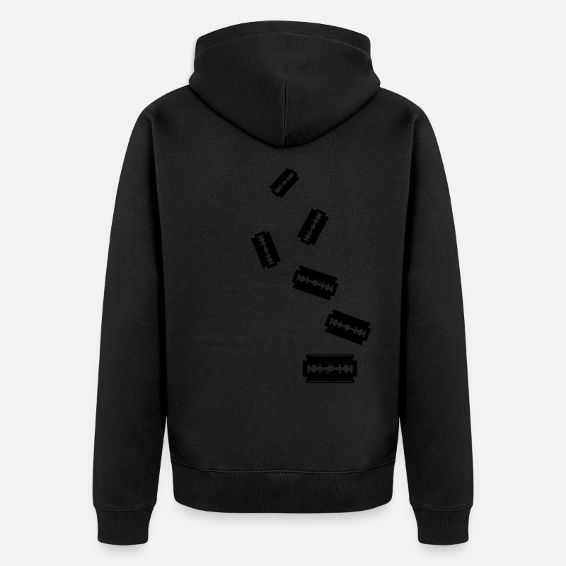 Rasierklinge Icon Symbol - Unisex Premium Bio Zip Hoodie - Schwarz