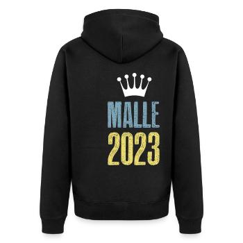 Malle 2023 Couronne - Veste à capuche bio Premium Unisexe - noir - Dos - Nico (187cm)