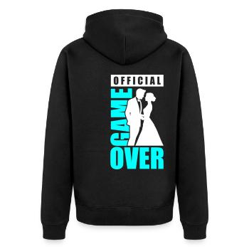 Hochzeitspaar Game Over Brautpaar Jga - Unisex Premium Bio Zip Hoodie - Schwarz - Hinten - Nico (187cm)