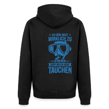 Scuba Diver Shirt Für Flaschen Taucher Tauchen - Unisex Premium Bio Zip Hoodie - Schwarz - Hinten - Nico (187cm)