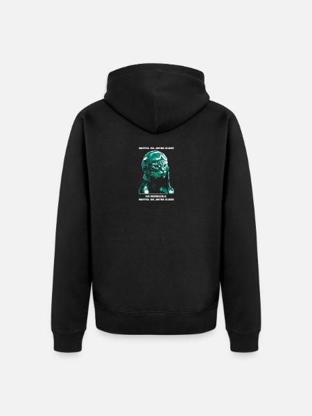 miau auf schwarz high - Unisex Premium Bio Zip Hoodie - Schwarz