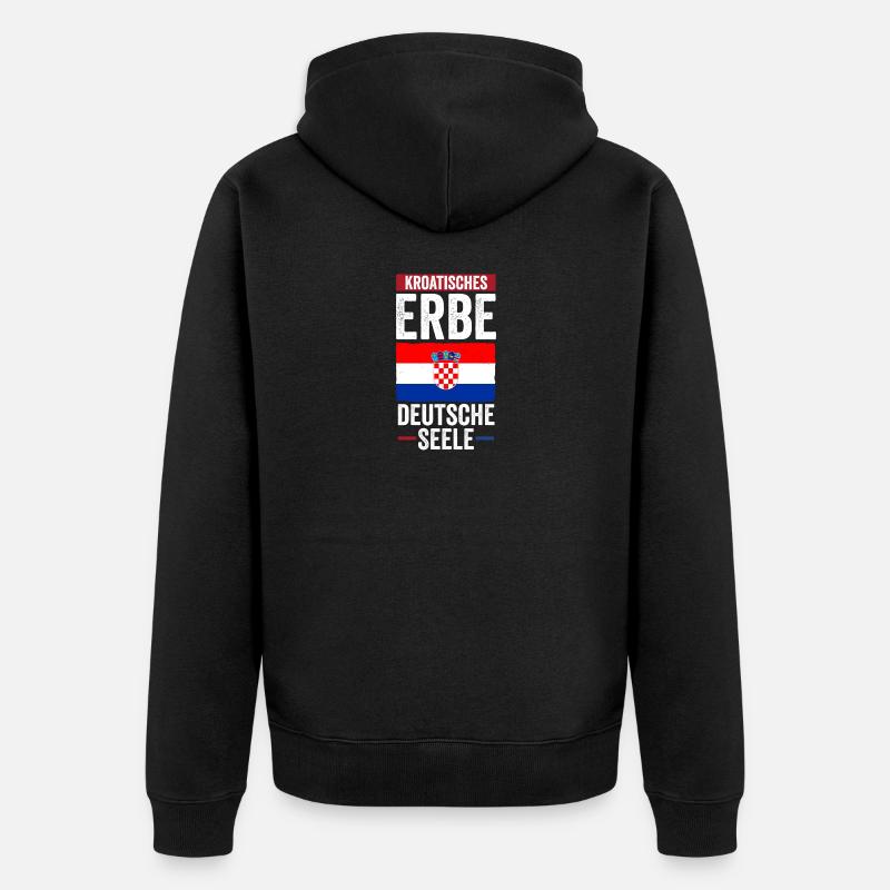 Croate Croate Allemagne Croatie - Veste à capuche bio Premium Unisexe - noir