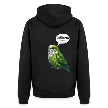 Perroquet Oiseau Perroquet vert - Veste à capuche bio Premium Unisexe - noir - Dos - Nico (187cm)