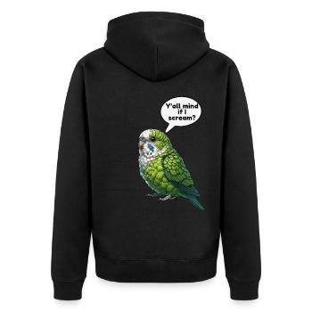 Perroquet Oiseau Perroquet vert - Veste à capuche bio Premium Unisexe - noir - Dos - Nico (187cm)