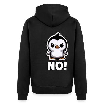 Lustiger Pinguin Niedlicher Pinguin Pinguin Geschenk - Unisex Premium Bio Zip Hoodie - Schwarz - Hinten - Nico (187cm)