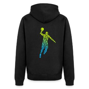 Symboles de basket-ball Garçons Basketball - Veste à capuche bio Premium Unisexe - noir - Dos - Nico (187cm)