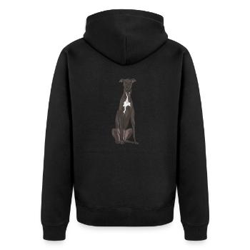 Lévrier italien Greyhound Chiens - Veste à capuche bio Premium Unisexe - noir - Dos - Nico (187cm)
