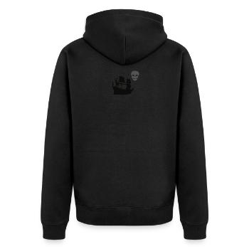 Piraten - Unisex Premium Bio Zip Hoodie - Schwarz - Hinten - Nico (187cm)