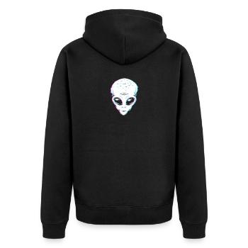 Alien - Unisex Premium Bio Zip Hoodie - Schwarz - Hinten - Nico (187cm)