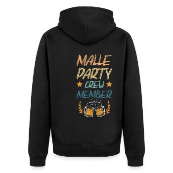 Malle Party Crew - Unisex Premium Bio Zip Hoodie - Schwarz - Hinten - Nico (187cm)