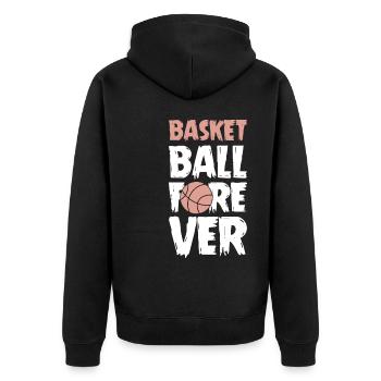 Le basketball pour toujours - Veste à capuche bio Premium Unisexe - noir - Dos - Nico (187cm)