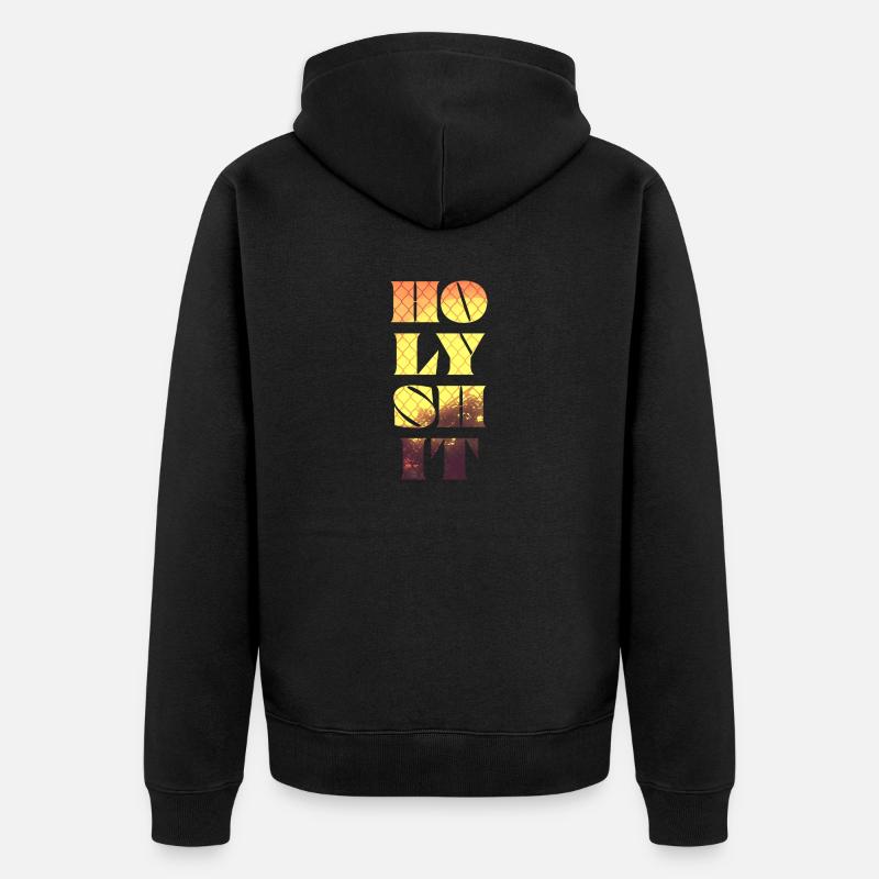 Paysage de coucher de soleil - Veste à capuche bio Premium Unisexe - noir