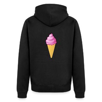Himbeeren Eis Kostüme Eiscreme Himbeereis Eistüte - Unisex Premium Bio Zip Hoodie - Schwarz - Hinten - Nico (187cm)