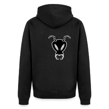Antkuroeil - Unisex Premium Organic Zip Hoodie - black - Back - Nico (187cm)