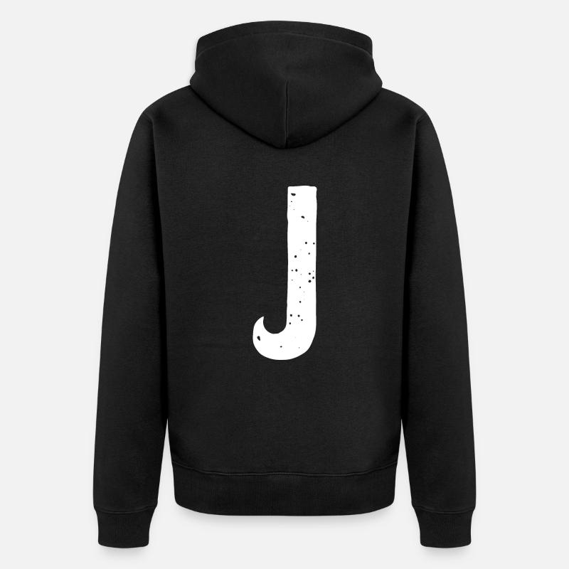 Lettre J - Veste à capuche bio Premium Unisexe - noir