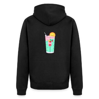 Tropical Bliss - Unisex Premium Organic Zip Hoodie - black - Back - Nico (187cm)