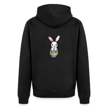Easter Bunny Easter Watercolor - Unisex Premium Organic Zip Hoodie - black - Back - Nico (187cm)