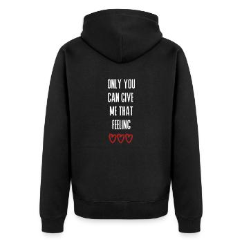 love love Saint-Valentin en amour Dicton anglais - Veste à capuche bio Premium Unisexe - noir - Dos - Nico (187cm)