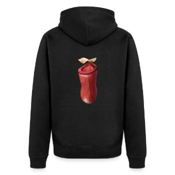 Nepenthes ventricosa - Unisex Premium Bio Zip Hoodie - Schwarz - Hinten - Nico (187cm)