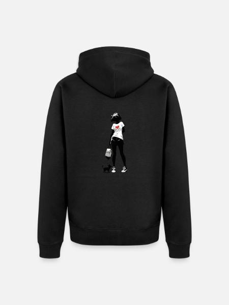 Street Art Girl 23255 - Unisex Premium Organic Zip Hoodie - black